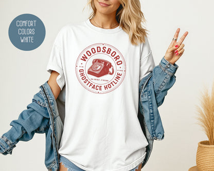 Woodsboro Ghostface Hotline Comfort Colors Shirt T-Shirt  CreativeSpecialTs
