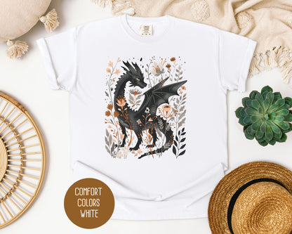 Retro Floral Dragon Comfort Colors Shirt