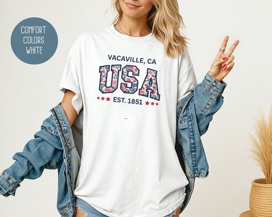 USA Vacaville CA Comfort Colors Shirt T-Shirt  CreativeSpecialTs
