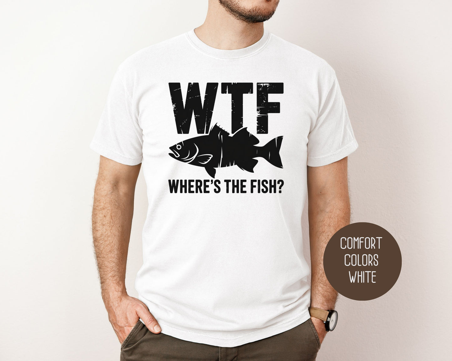 WTF Where's The Fish Comfort Colors Shirt T-Shirt  CreativeSpecialTs