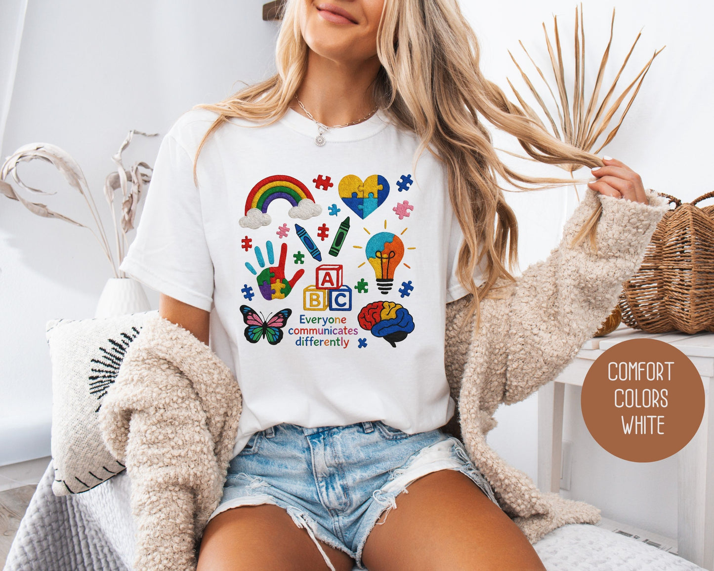 Autism Everyone Communicates Differently Comfort Colors Shirt