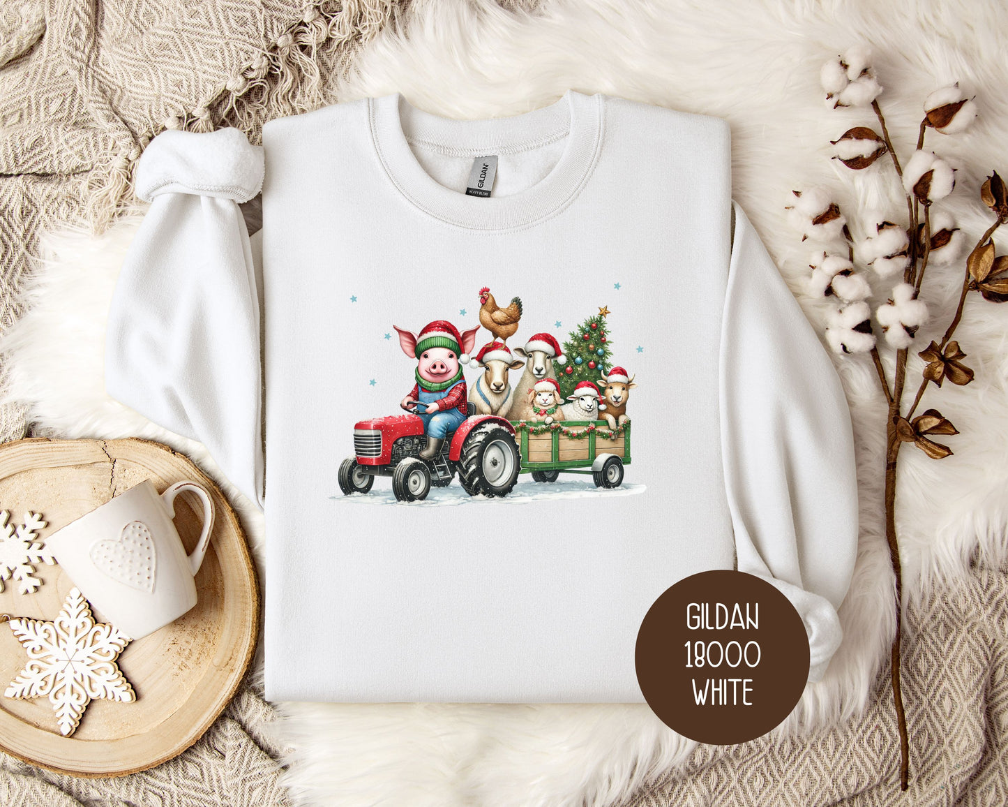 Country Farm Tractor Christmas Sweatshirt