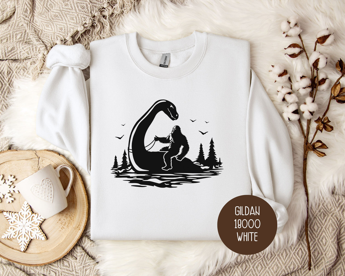 Bigfoot Riding Nessie Sweatshirt