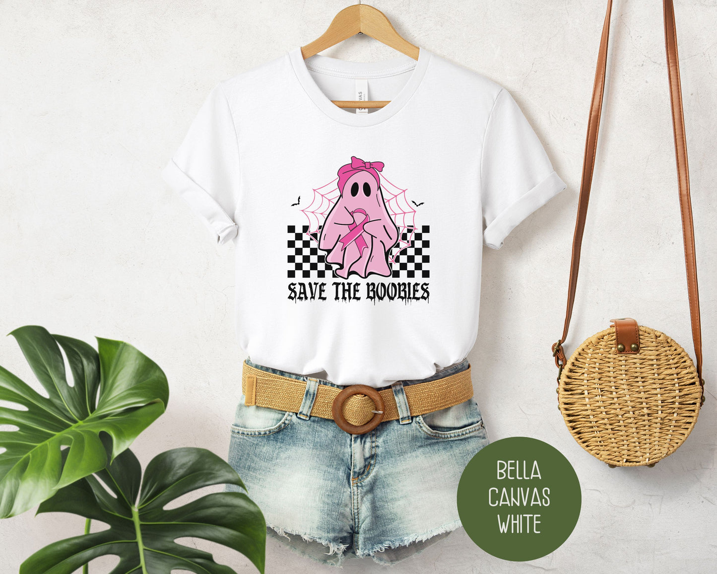 Save the Boobies Ghost Breast Cancer Awareness Shirt